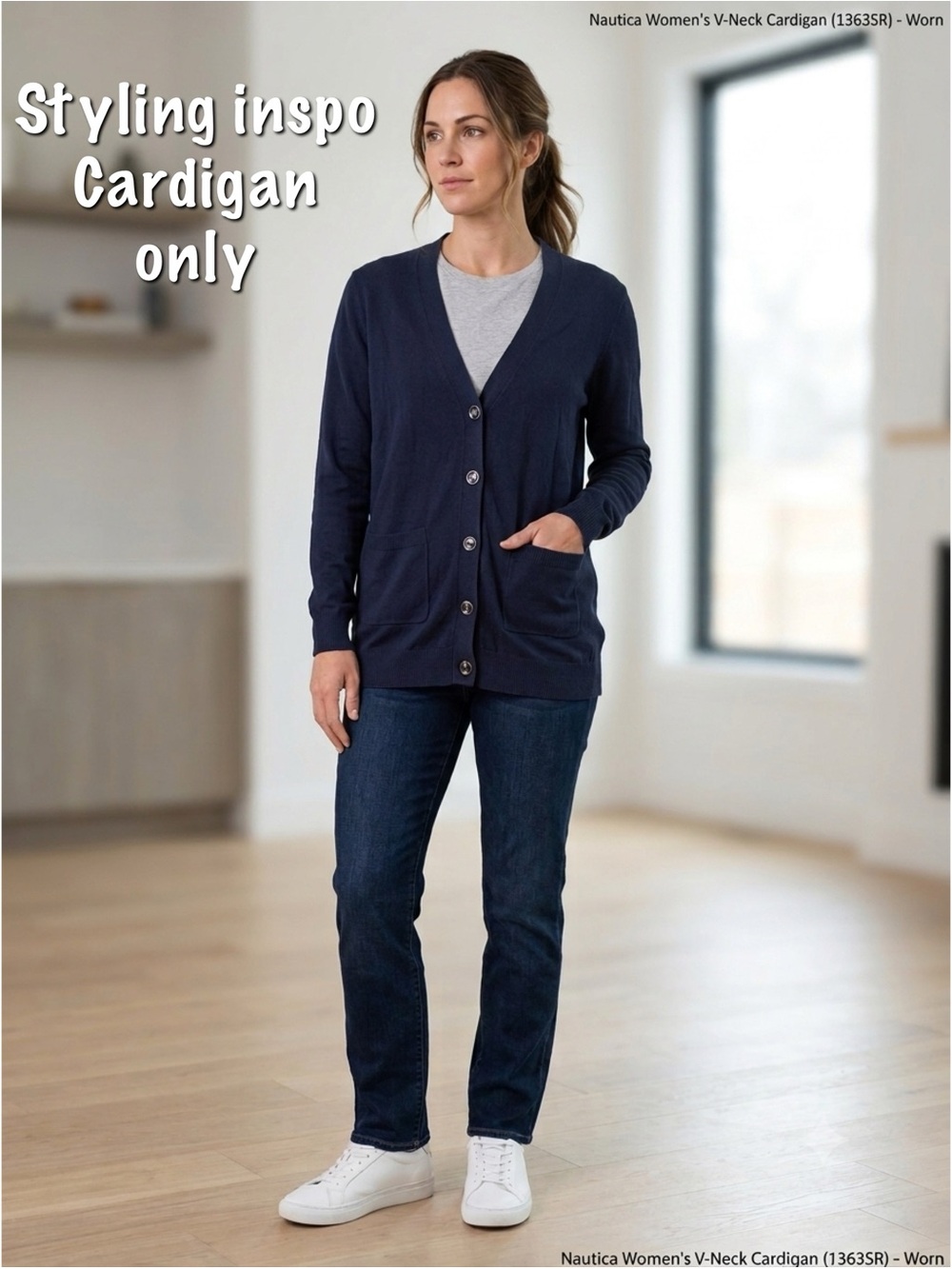 Nautica V-Neck Pocket Cardigan